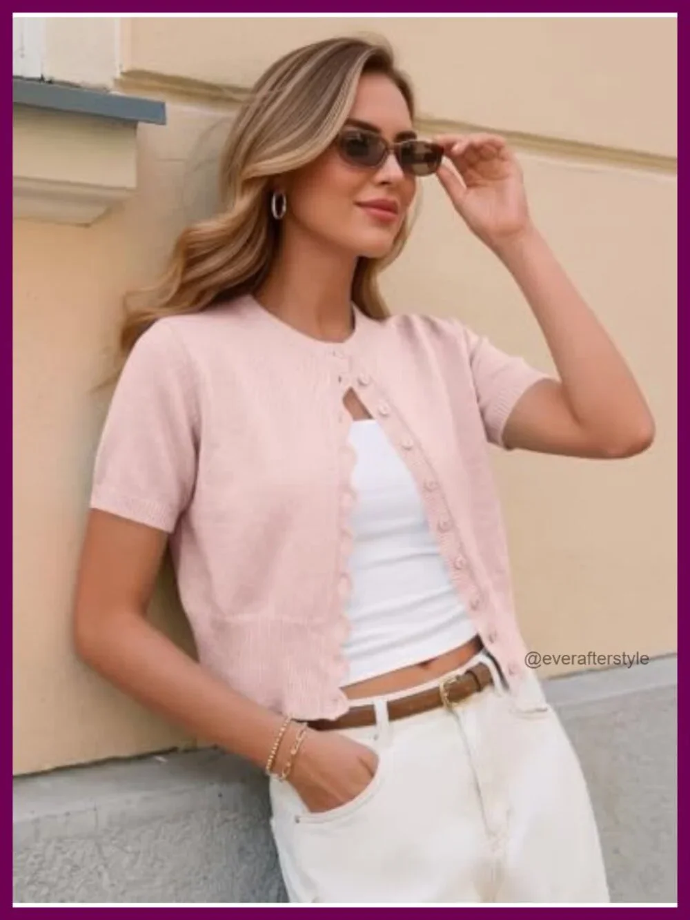 Women Cropped Short Sleeve Cardigan Button Down Lightweight Sweater